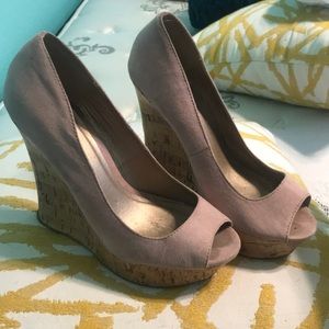 Blush cork wedges